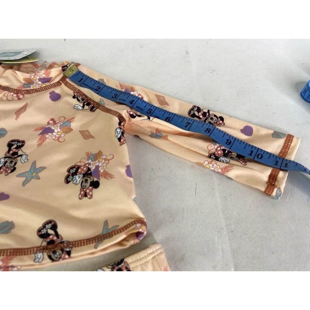 Disney Minnie Mouse 3 Piece Rashguard Top Bottoms Swim Set Swimwear 3-6 Months